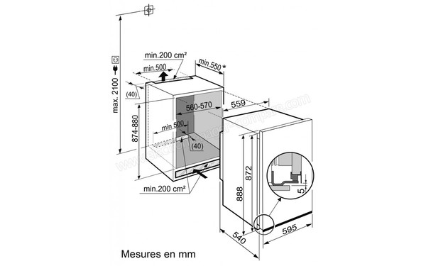 LIEBHERR EG 1614 - Sch&eacute;ma d'encastrement
