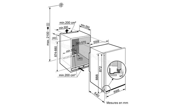 LIEBHERR EK 1614 - Schema d'encastrement