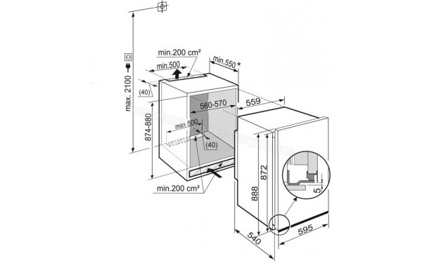 LIEBHERR EK 1624-21 - Dimensions