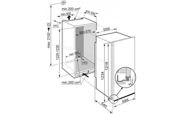 LIEBHERR EK 2320-21 - Dimensions