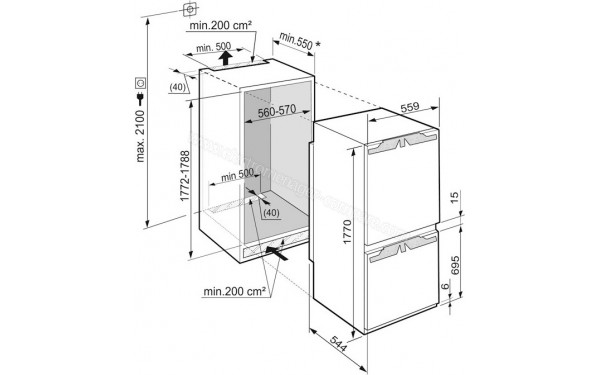 LIEBHERR ICBN 3324 - Dimensions d'encastrement