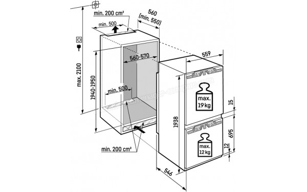 LIEBHERR ICBNc 5623-20 - Dimensions