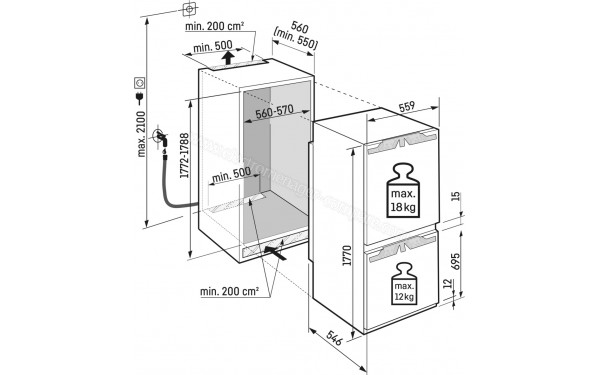 LIEBHERR ICBNci 5183-22 - Dimensions