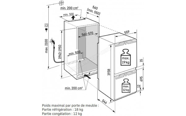 LIEBHERR ICBNci 5663 - Dimensions