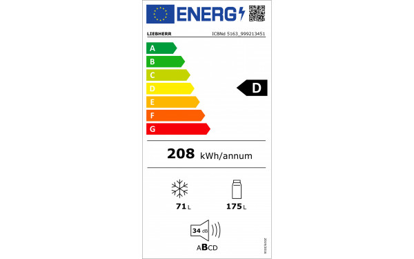 LIEBHERR ICBNd5163-20 - &Eacute;tiquette &eacute;nergie v2