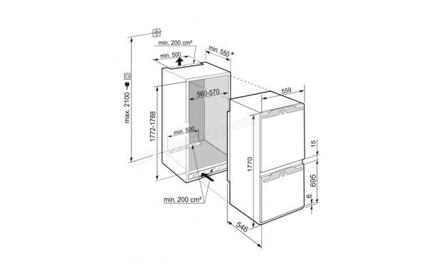 LIEBHERR ICE5103-20 - Dimensions