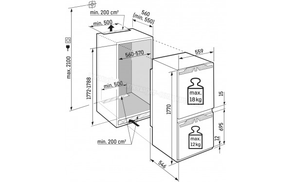 LIEBHERR ICNe 5103-22 - Dimensions