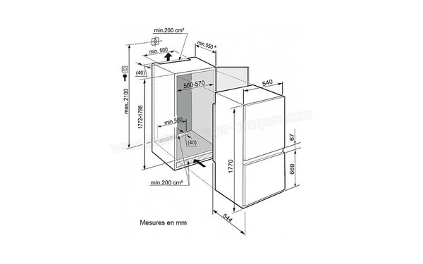 LIEBHERR ICNS 3314-20 - Sch&eacute;ma d'encastrement