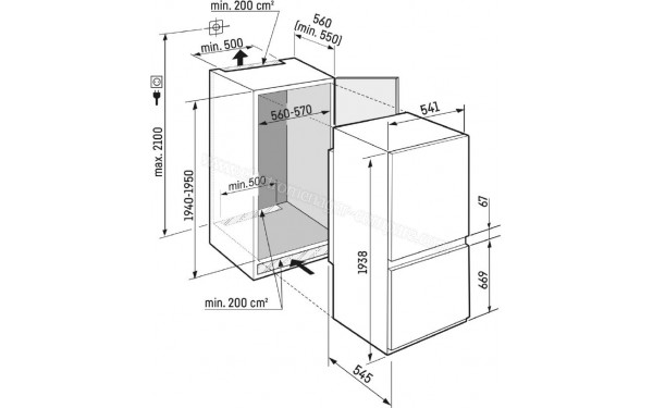 LIEBHERR ICNSd 5603-20 - Dimensions