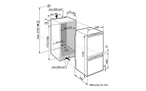 LIEBHERR ICP 3314 - Schema d'encastrement