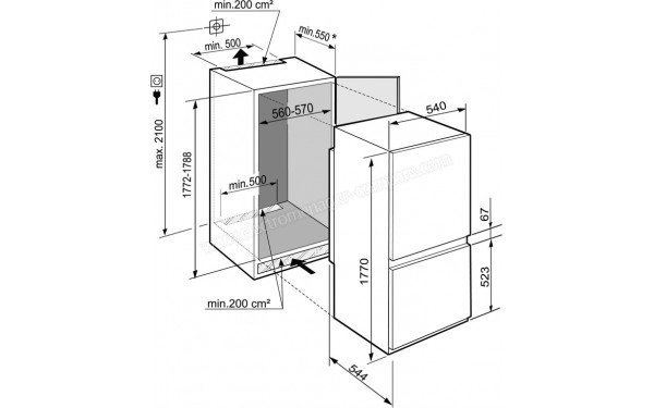 LIEBHERR ICS3234-21 - Dimensions