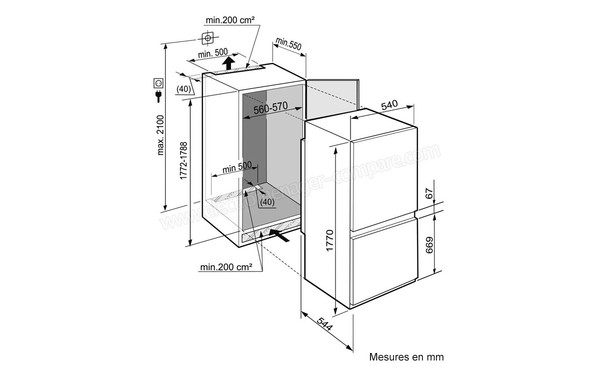 LIEBHERR ICS 3314 - Schema d'encastrement