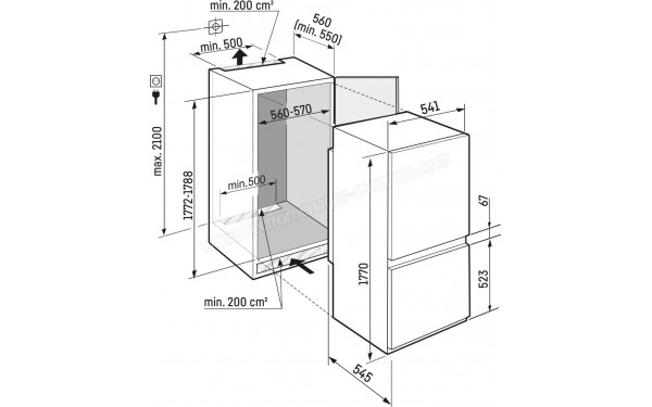 LIEBHERR ICSd 5102-22 - Dimensions