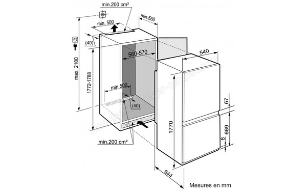 LIEBHERR ICUNS 3314 - Schema d'encastrement