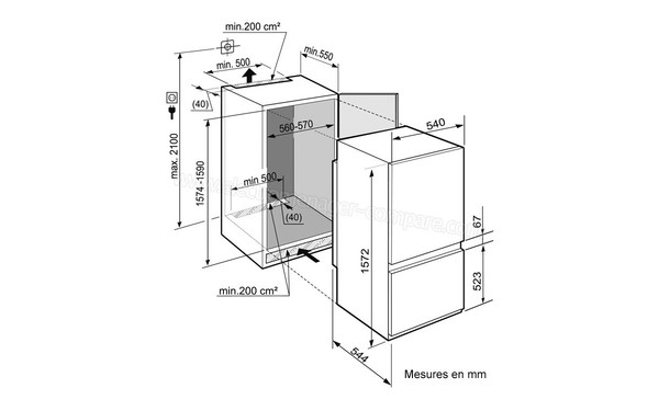 LIEBHERR ICUS 2914 - Schema d'encastrement