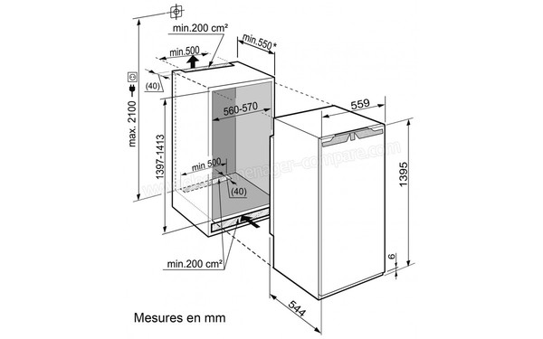 LIEBHERR IGN 3556 - Sch&eacute;ma d'encastrement