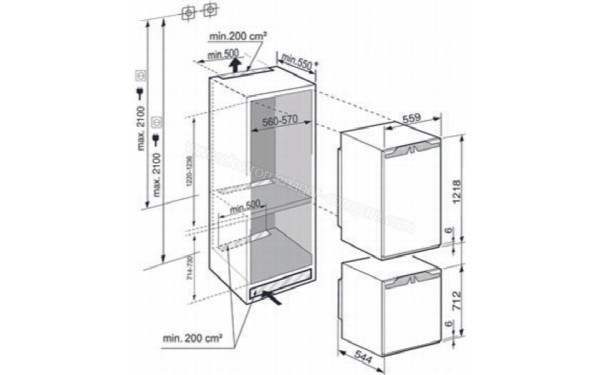 LIEBHERR IK 2320-21 - Dimensions