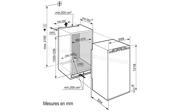 LIEBHERR IK 2360 - Sch&eacute;ma d'encastrement