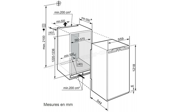LIEBHERR IK 2364 - Sch&eacute;ma d'encastrement