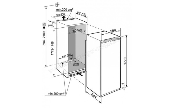 LIEBHERR IK 3514 - Sch&eacute;ma d'encastrement