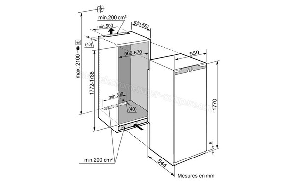 LIEBHERR IKB 3514 - Schema d'encastrement