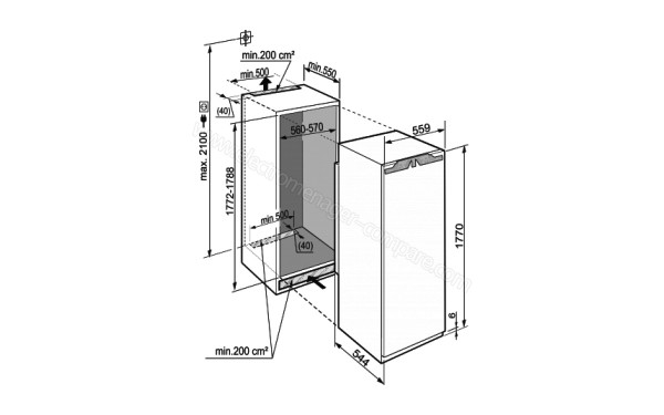 LIEBHERR IKB 3560-21 - Sch&eacute;ma de l'encastrement