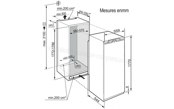 LIEBHERR IKB 3560 - Sch&eacute;ma d'encastrement