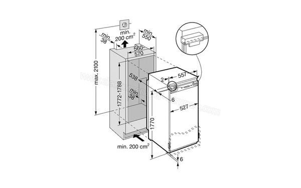LIEBHERR IKB 3650 - Sch&eacute;ma d'encastrement