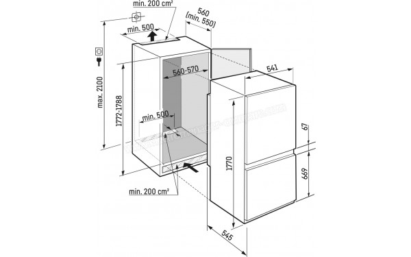 LIEBHERR IKGNS 51Vd03 - Dimensions
