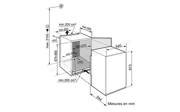 LIEBHERR IKS 1610 - Schema d'encastrement