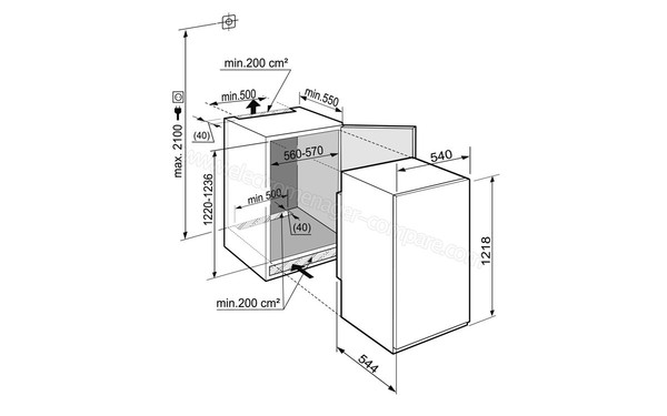 LIEBHERR IKS 250 - Sch&eacute;ma d'encastrement