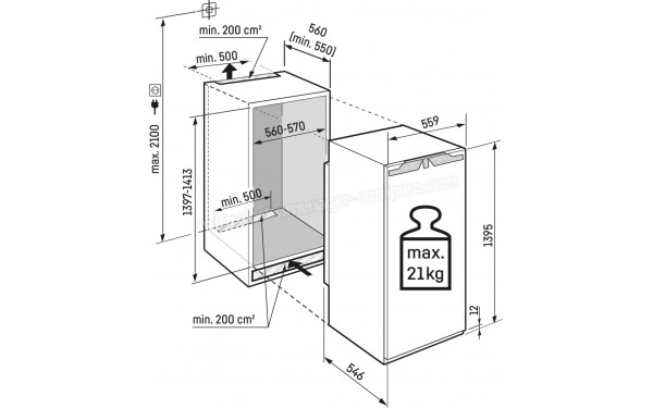LIEBHERR IRBc 4521-22 - Dimensions