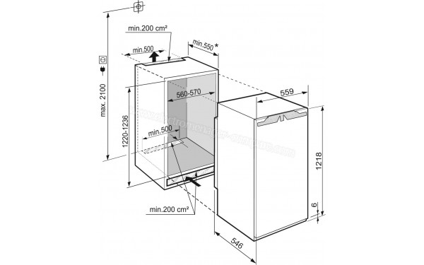 LIEBHERR IRBd4120-20 - Dimensions (cr&eacute;dit : Boulanger)