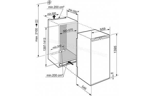 LIEBHERR IRBd4520-20 - Dimensions (cr&eacute;dit : Darty)