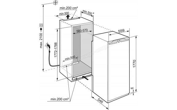 LIEBHERR IRBdi5180-20 - Dimensions (cr&eacute;dit : Darty)