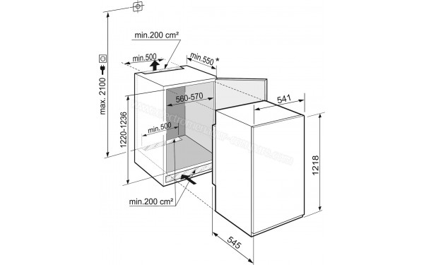 LIEBHERR IRSe1220 - Dimensions (cr&eacute;dit : Darty)
