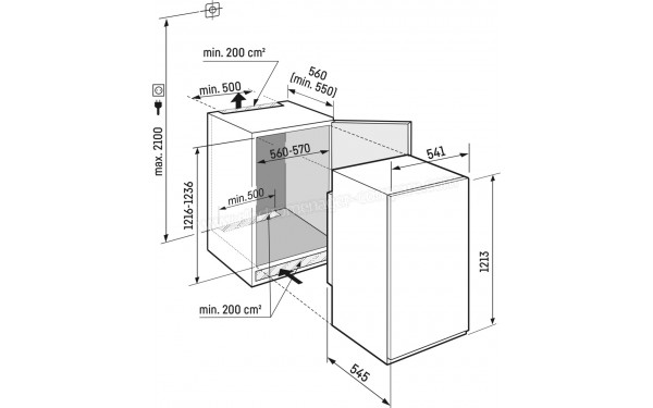 LIEBHERR IRSe1224 - Dimensions