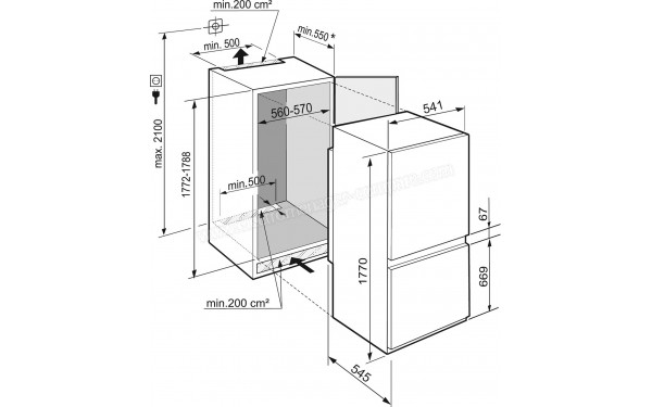 LIEBHERR ISKG 5Z1ea3 - Dimensions