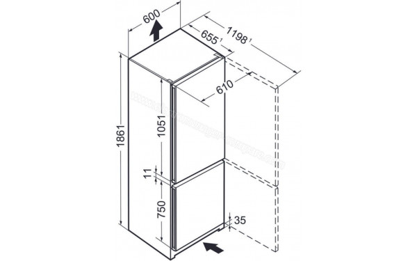 LIEBHERR KGNF1860-3 - Dimensions