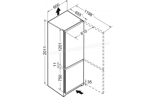 LIEBHERR KGNf 2060-3 - Dimensions