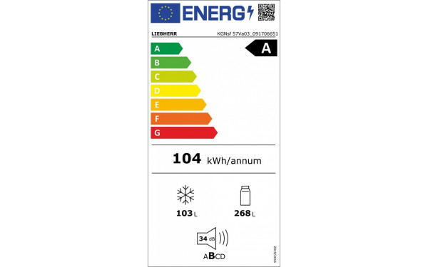 LIEBHERR KGNsf 57Va03 - &Eacute;tiquette &eacute;nergie v2