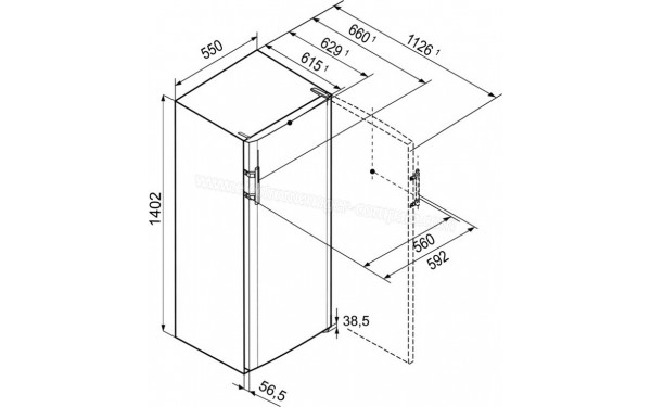LIEBHERR KSL2814-21 - Dimensions