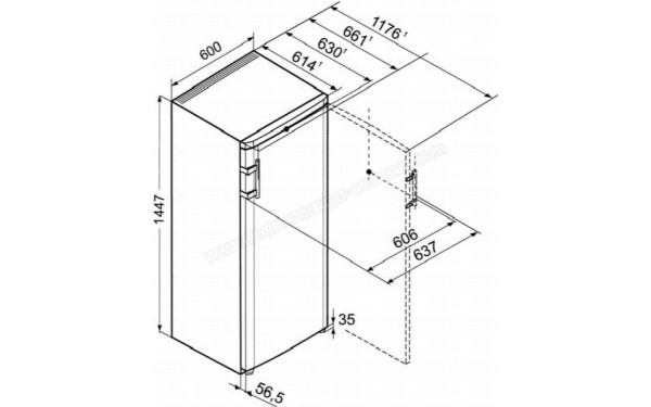 LIEBHERR KSL3130-21 - Dimensions
