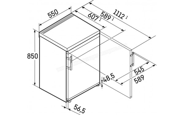 LIEBHERR KTe550 - Dimensions