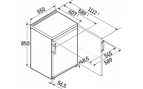 LIEBHERR KTe551 - Dimensions