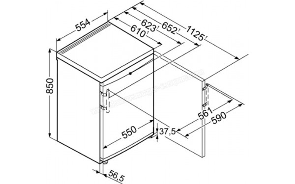 LIEBHERR KTS 166-21 - Dimensions