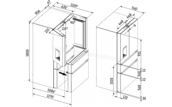 LIEBHERR MBbsdi 9556-20 - Dimensions