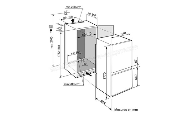 LIEBHERR RCI 5452 - Schema d'encastrement