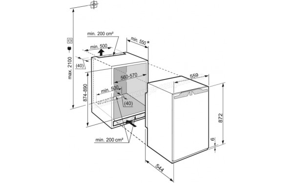 LIEBHERR SIBP1650-21 - Dimensions