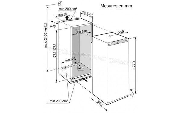 LIEBHERR SIGN 3524-20 - Sch&eacute;ma d'encastrement